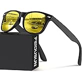 FEIDUSUN Night Vision Driving Glasses for Men Women, Anti Glare Polarized Nighttime Glasses Yellow Lens