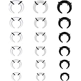 Yolev 18Pcs Acrylic Septum Piercing Pincher Tapers Rings C Shape Buffalo Stretching Expander Rings for Women Men Nose Ear Cartilage