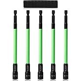 TLEEP 150MM 5/16" Magnetic Power Nut Driver Set for Impact Drill, 1/4" Hex Head Drill Bit Set SAE Screwdriver Socket Set, Chrome Vanadium Steel Quick Change Chuck Socket Wrench Nut Setters