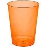 Party Essentials Hard Plastic 10-Ounce Party Cups/Drinking Glasses/Tall Tumblers, 100-Count, Neon Orange