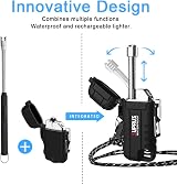 SUPRUS Windproof Waterproof LED Rechargeable USB C Candle Lighter Outdoors Black view 7