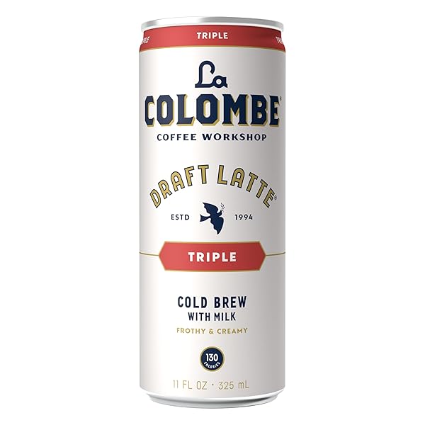 LA COLOMBE COFFEE, TRIPLE DRAFT LATTE, 11 FL OZ CANS (PACK OF 12), COFFEEHOUSE QUALITY COLD BREW, SPECIALTY GRADE COFFEE BEANS, READY-TO-DRINK ON-THE-GO
