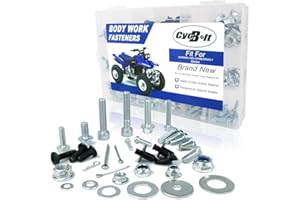 CYCBOLT 330PCS ATV Body Work Bolt Kit Fit for Warrior 350 Grizzly 80 90 125 300 350 400 450 550 Grizzly 70 600 660 700 Grizzly Hunter Wolverine 350 Body Engine Fender Fasteners Bolts Set