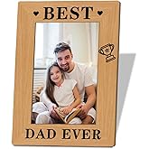 XQLSR Dad Gift from Daughter Son, Best Dad Ever Gift, Dad Photo Frame Gift, Dad Birthday Gift Idea, Photo Gifts Wooden Picture Frame, Best Dad Ever Photo Frame, To Assemble 4 * 6 Inches Photo