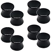 Pexveiuu 6G-30mm Solid Acrylic Black Gauges for Ear lightweight Tunnels Double Flared Saddle Ear Plugs Tunnels Earrings for Women Men