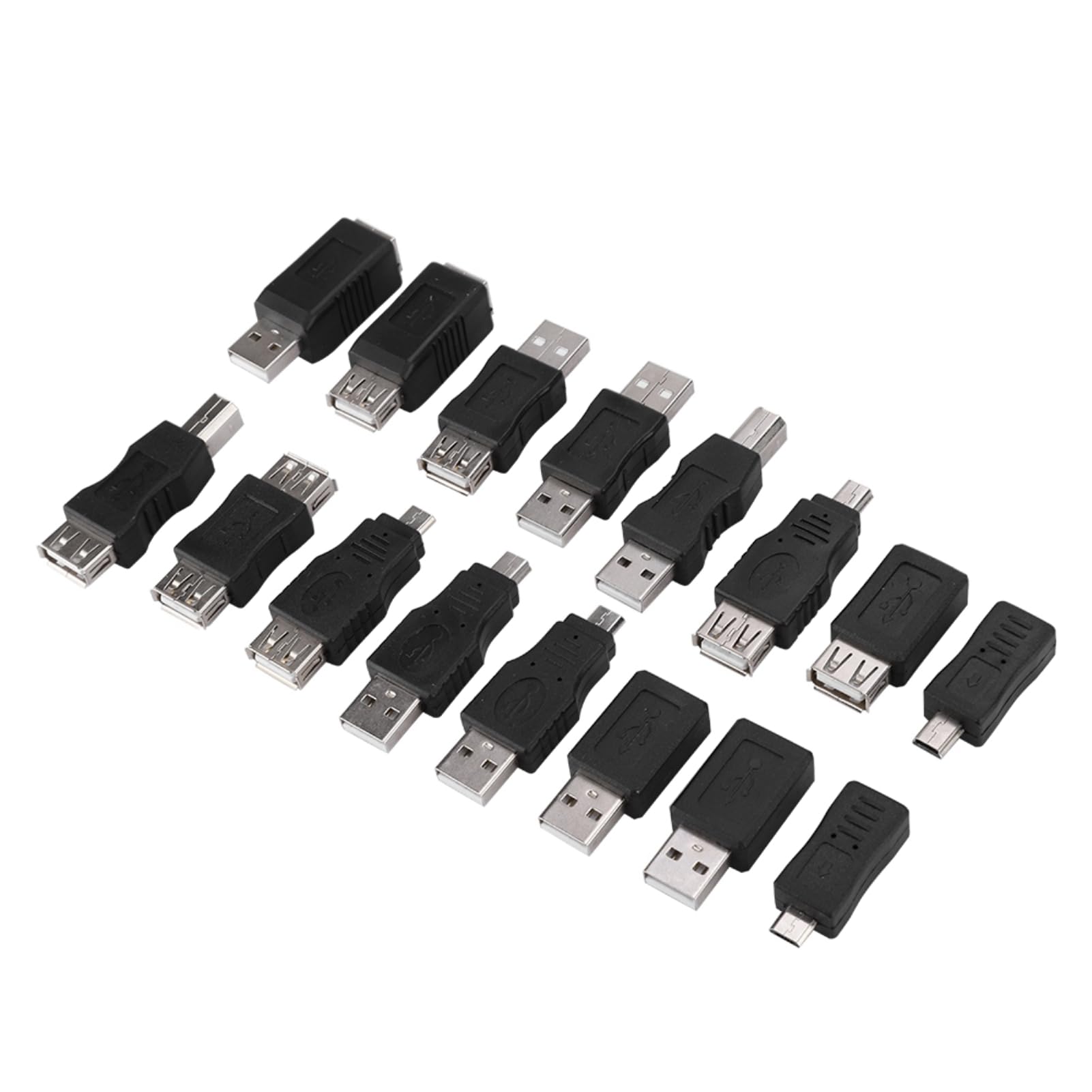 KSTE 16PCS Multipurpose USB2.0 Adapter Converter USB Male to Female Micro USB