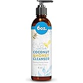 Eva Naturals Coconut & Honey Foaming Face Wash – Gentle Hydrating Facial Cleanser for Sensitive & Aging Skin – Removes Makeup, Dirt & Oil – Soothing Aloe & Royal Jelly – 6 Fl Oz