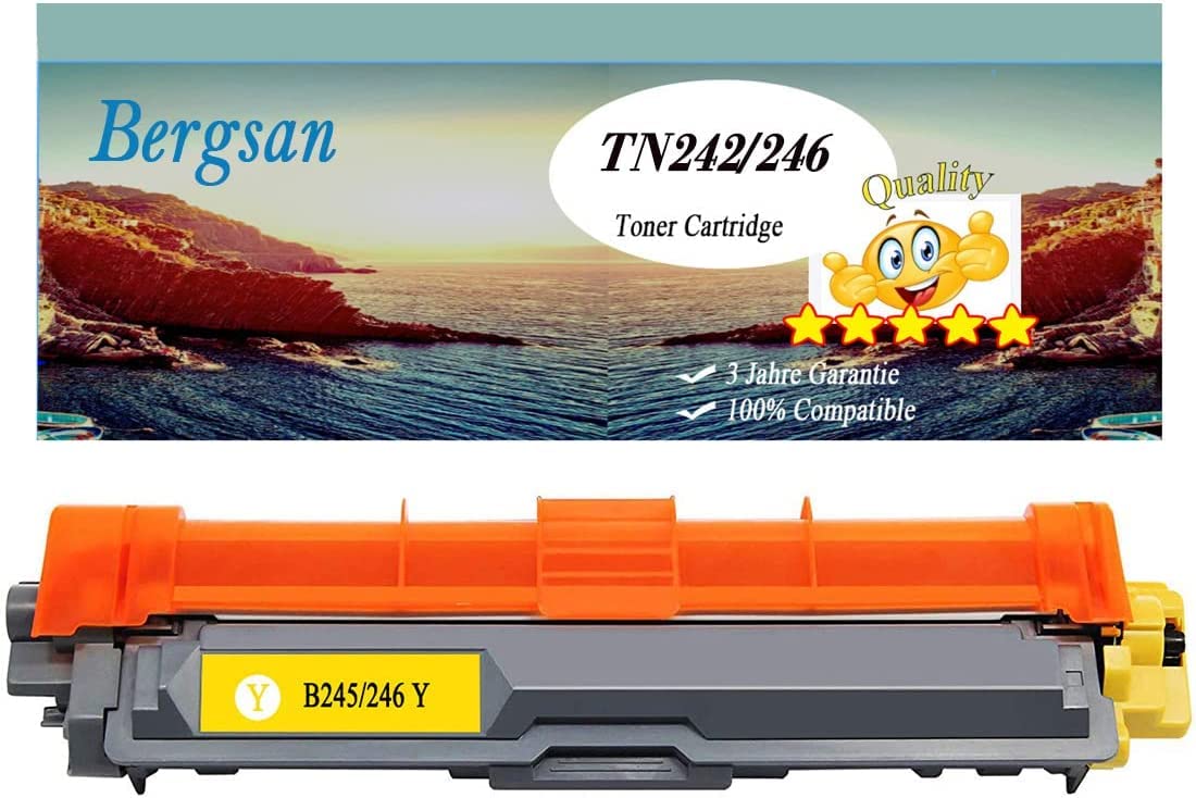 Bergsan Yellow toner compatible with Brother TN-242 TN-246 TN-242Y TN-246Y for Brother MFC-9332CDW DCP-9022CDW HL-3142CW HL-3152CDW DCP-9017CDW DCP-9020CDW MFC-9142CDN 91400 CDN 93422 CDW HL-3140CW