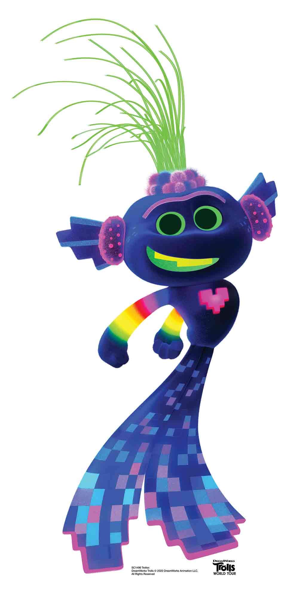 STAR CUTOUTS SC1496 Trollex Techno Cardboard Standee/Standup/Cutout Height 93cm Width 45cm, Solid, Multicolour, Regular