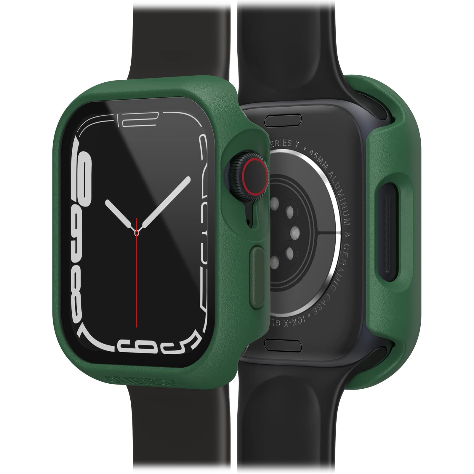 OtterBox Eclipse Watch Bumper with Integrated Glass Screen Protector for Apple Watch Series 9/8/7 - 45mm, Tempered Glass, Shockproof, Drop proof, Sleek Protective Case for Apple Watch, Dark Green