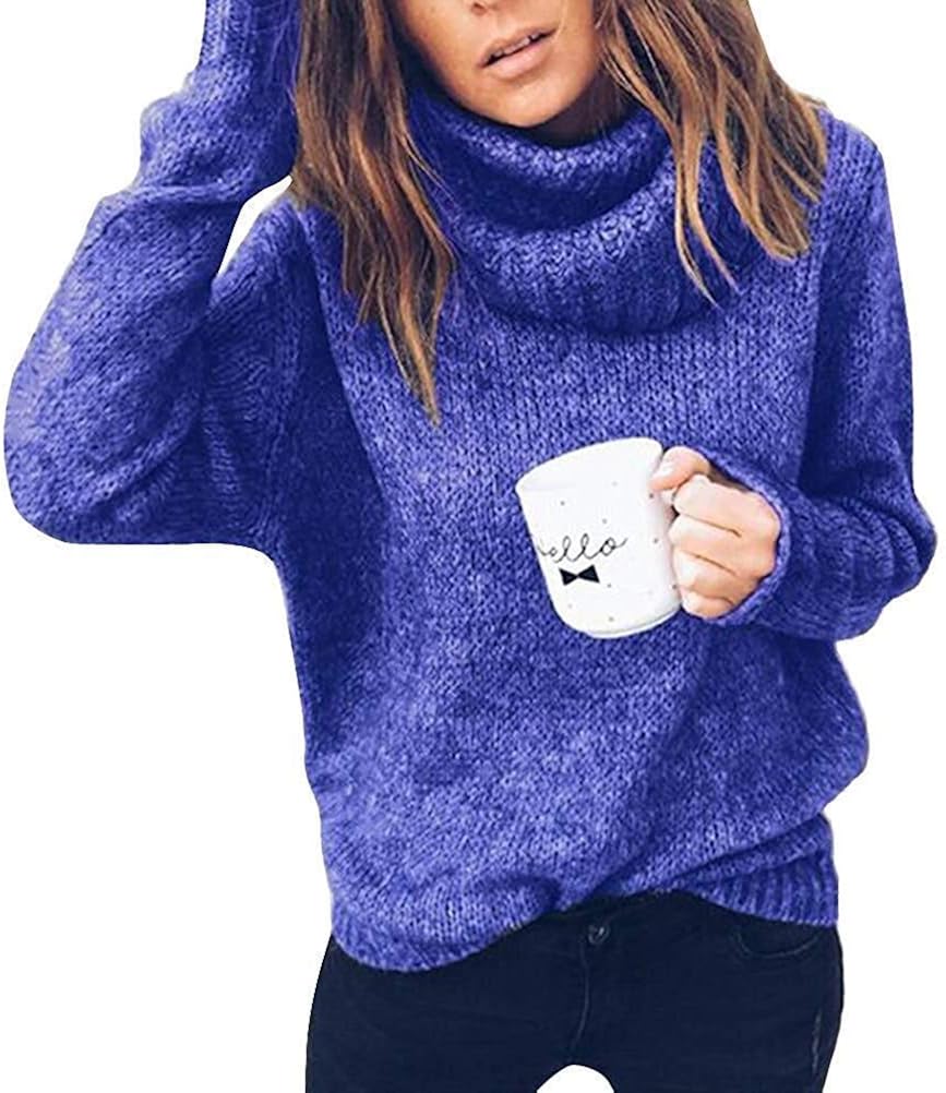 Damien Rollkragenpullover | Langarm Strickpullover | Loose Fit | Für Herbst & Winter | Weiches Material