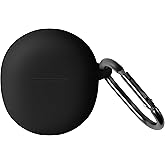 Geiomoo Silicone Case for Google Pixel Buds 2A, Soft Flexible Scratch Resistant Protective Cover with Carabiner (Black)