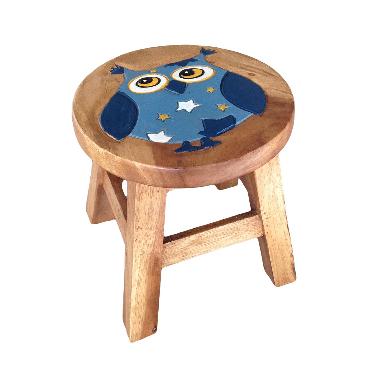 Collumino Child Seat Solid Wood Stool for Kids ~ Small Chair for Children (Cute Owl)