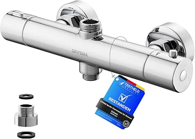 Grifema G17005 Thermostatic Shower Mixer Bar With Two Outlets Chrome