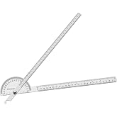 Nortools Stainless Steel Angle Protractor -180&deg; Two Arm Ruler Adjustable Finder Angle Protractor Ruler Woodworking Machinist Measure Tools with Dual Metric-Imperial Units (30 cm/ 11.8 Inch)