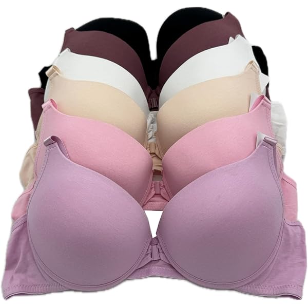 ToBeInStyle Women's Pack of 6 Wired Padded T-Shirt Bras W/Wide