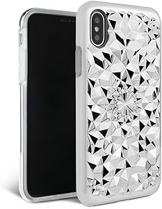 iPhone Xs Max Case - FELONY CASE - Silver Kaleidoscope CASE - 3D Geometric 360° Shock Absorbing Protective Silver iPhone Xs Max Case Protects Screen & iPhone Xs Max (Silver Kaleidoscope CASE)