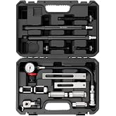 BILITOOLS Overhead Valve Spring Compressor Tool, 14-Piece Stem Seal Service | On-Engine Valve Spring Remover &amp; Installer, Valve Keeper Tool, Regulated Air-Hold Gauge, 5 Retainer Adapters, Storage Case