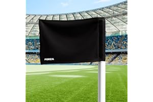 FORZA Corner Flags (Pack of 4) | Durable Polyester Soccer & Sports Field Flags for Training & Match Use - Standard and Pro Options (Poles Not Included) (Black, Pro)