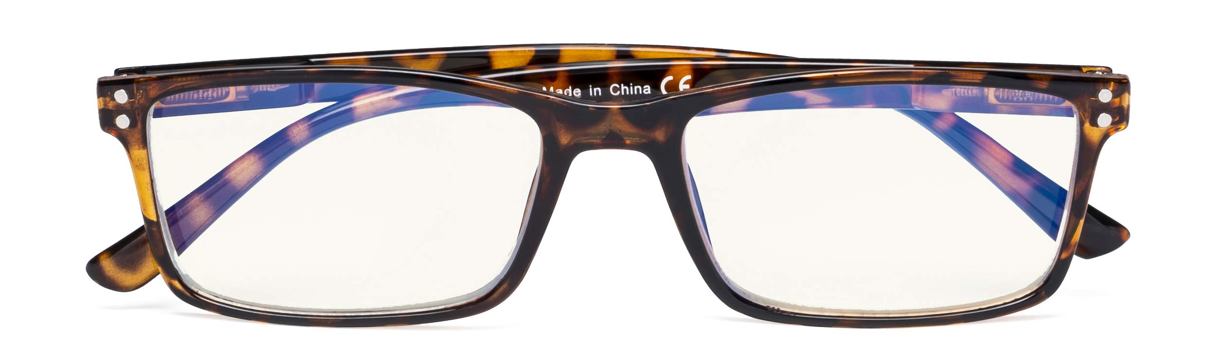 CessBlu Blue Light Filter,Spring Hinges Computer Glasses for Women and Men(DEMI,+0.00)