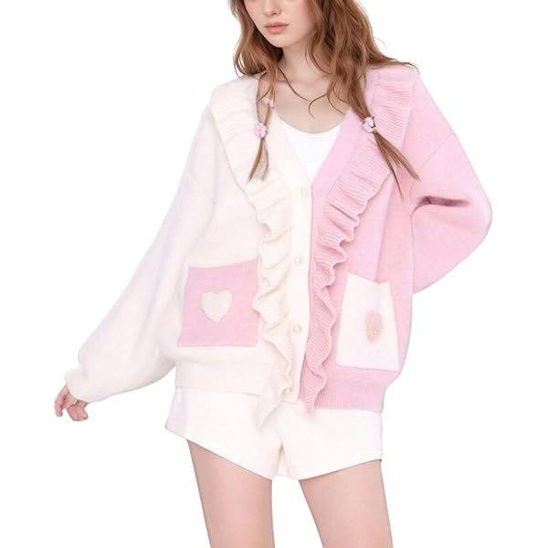 Womens Chunky Knitted Balloon Sleeve Short Cardigan Open
