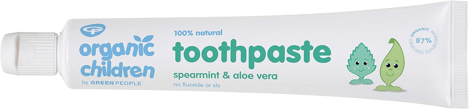 Green People Organic Children Spearmint & Aloe Vera Toothpaste, 100% Natural, for Kids, Fluoride & SLS Free, Vegan - Image 3