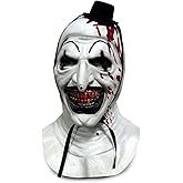 stepsin Terrifying Art Clown Mask Scary Bloody Killer Clown Mask Halloween Cosplay Masquerade Costume Props for Adults
