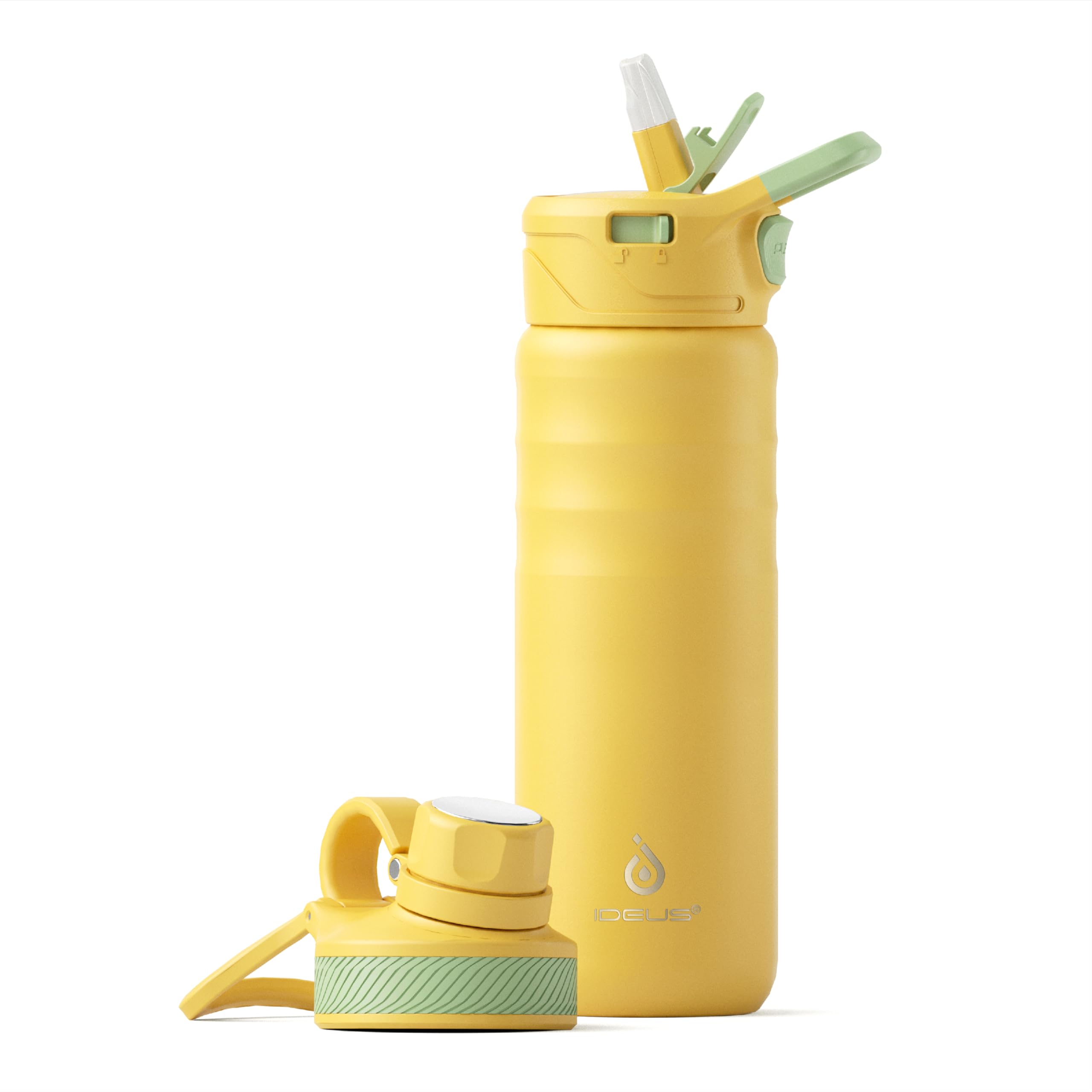 IDEUS Vacuum Insulated Water Bottle 710ml/24oz, Leak-Proof Stainless Steel Water Bottle, Double Wall Flask, Metal Sports Canteen with 2 Lids — image 1