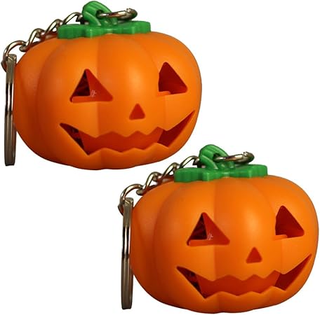 Amazon Luoem ハロウィン パンプキン Led キーリング ライトアップ キーチェーン ハロウィン おもちゃ ギフト サウンド付き 2個パック リング 指輪 おもちゃ
