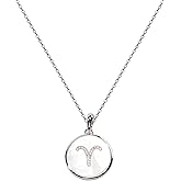 XISAINI 925 Sterling Silver Round Necklace with Twelve Constellations for Women
