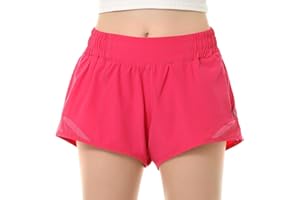 QooNoo Girls Athletic Shorts with Zipper Pocket Lightweight Elastic Waist Running Shorts for Teen Girls Kids Active Sports