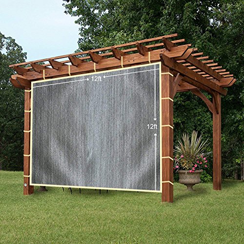 Ez2hang Sun Shade Privacy Panel 3 Sides With Ready To Tie Ribbon