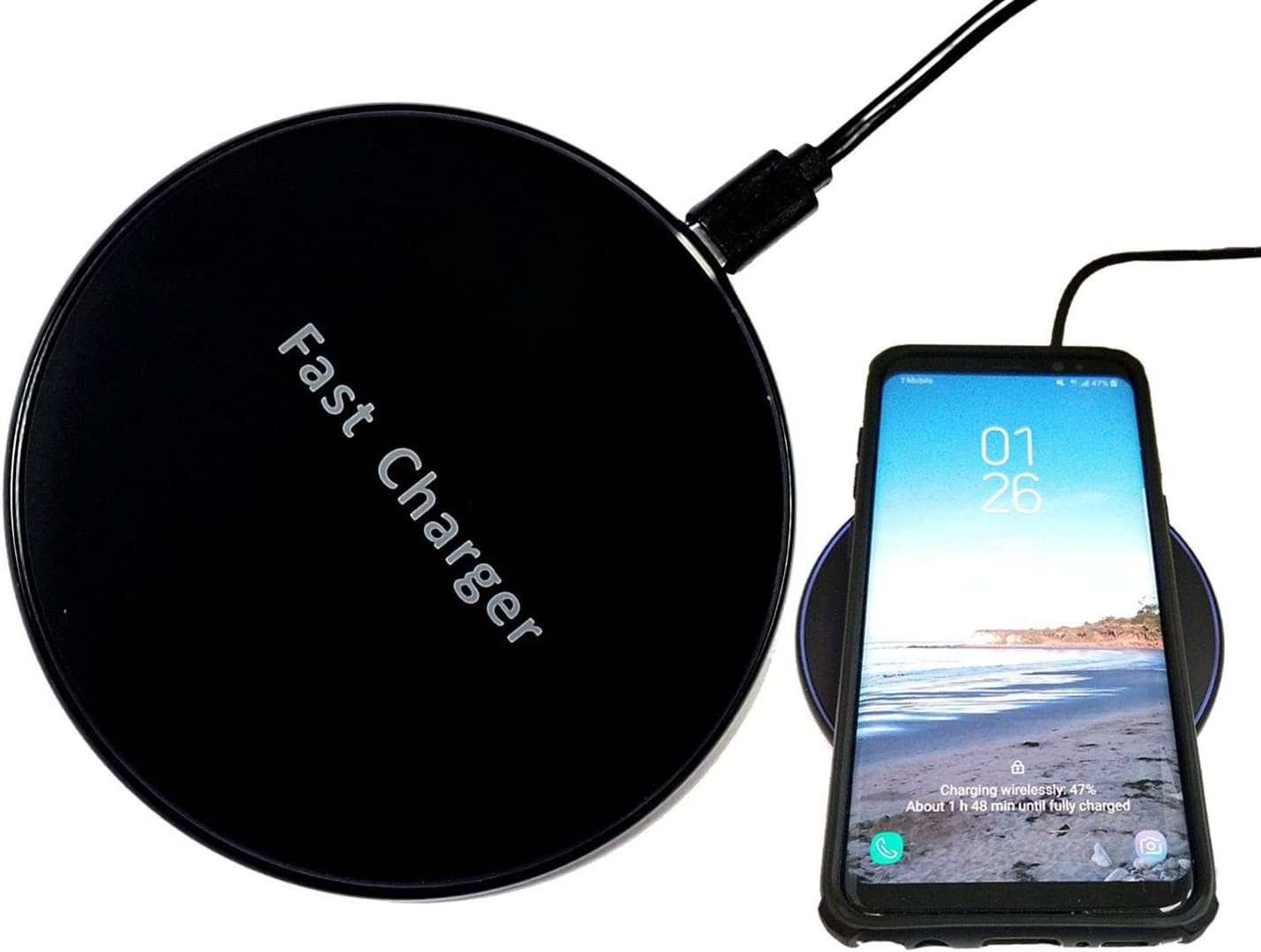 MediaGear Certified Qi Wireless Charger - 10W Fast Charging Compatible with Most Qi Standard Devices: iPhone, iPad, Smartphones, Qi Adapter, Qi Receiver