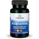 Swanson Astaxanthin Eye Vision Brain Skin Health Antioxidant Support Supplement (Astaxanthin 4 mg) 60 Softgels Sgels