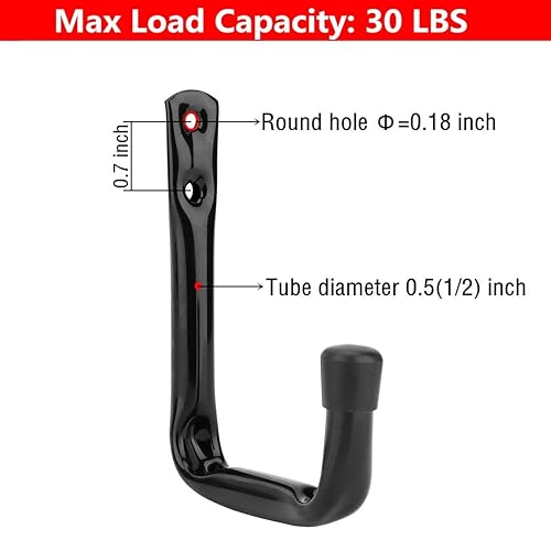 Yisunnan Garage Storage Hooks, Heavy Duty J Utility Hangers (Black - Main Image