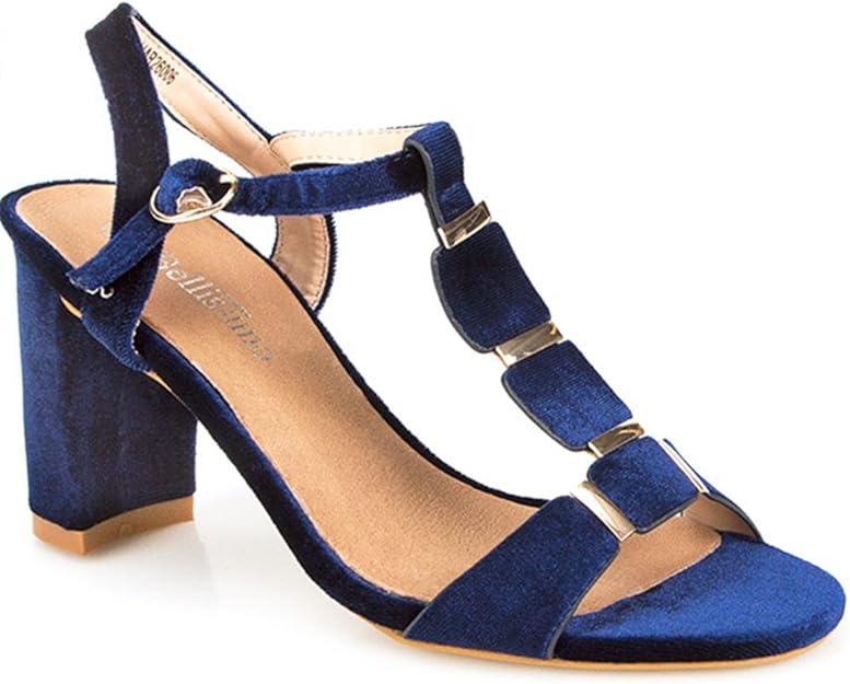 Bellissimo TBar and Block Heel Sandal 310 818 Navy Size