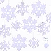 SaktopDeco 40 PCS White Snowflake Ornaments Felt Hanging Snowflakes Decorations for Outdoor Christmas Tree Winter Party Decorations