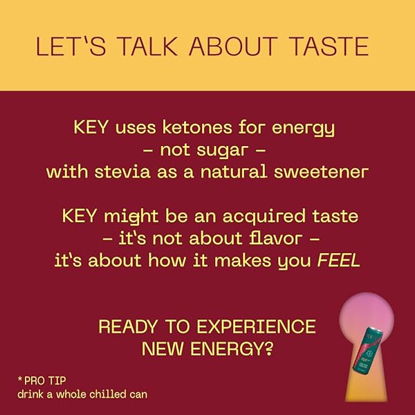 KEY KETONE ENERGY DRINK – SUGAR FREE AND ALL NATURAL FROM KETONES FOR LONG LASTING ENERGY AND OPTIMAL GREEN TEA CAFFEINE AND L-THEANINE FOR MENTAL FOCUS TO PERFORM, VARIETY PACK (PACK OF 12)