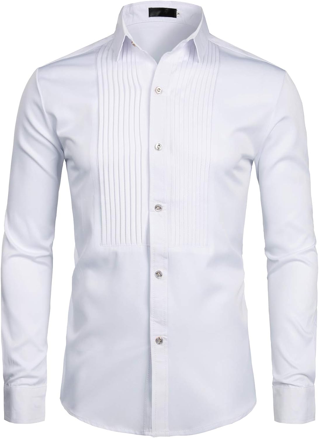 ZEROYAA Mens Slim Fit Long Sleeve Tuxedo Dress Shirts/Prom Performing Shirts at  Men’s Clothing store