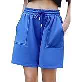 Cowasto Womens Cotton Sweat Shorts Casual Summer Loose Athletic Short Drawstring Waist Lounge Running Shorts with Pockets