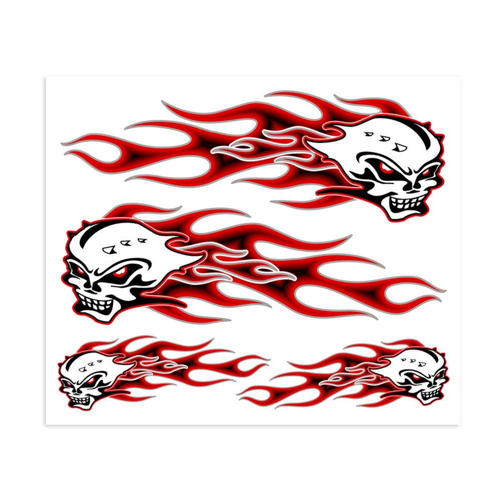 4R Quattroerre.it 32106 Stickers Skull Flames, 20 x 24 cm