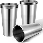 Lyksgir 8 Pack 20oz 600ml Stainless Steel Pint Cups, Stainless Steel Cup Metal Cups, Beer Pint Cup, Water Tumbler for Outdoor Party Camping Reusable, Unbreakable and Stackable