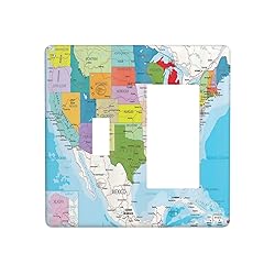 USA Map 2 Gang Single Toggle/Rocker Combination
