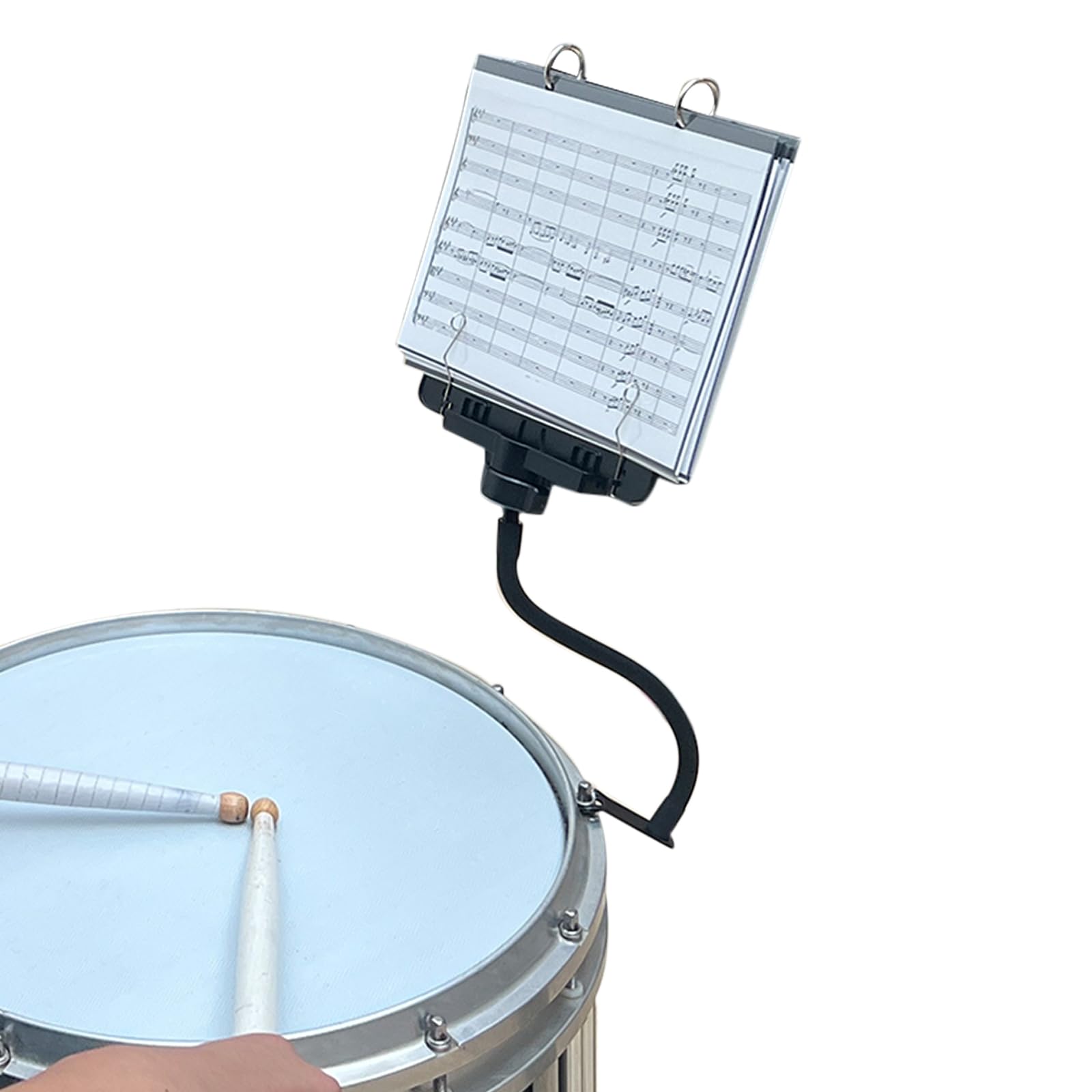 Photo 1 of MusBoard Snare Lyre SB10, Adjustable Marching Band Lyre for Snare & Bass Drum with Flip Folder, Includes 10 Refill Sleeves