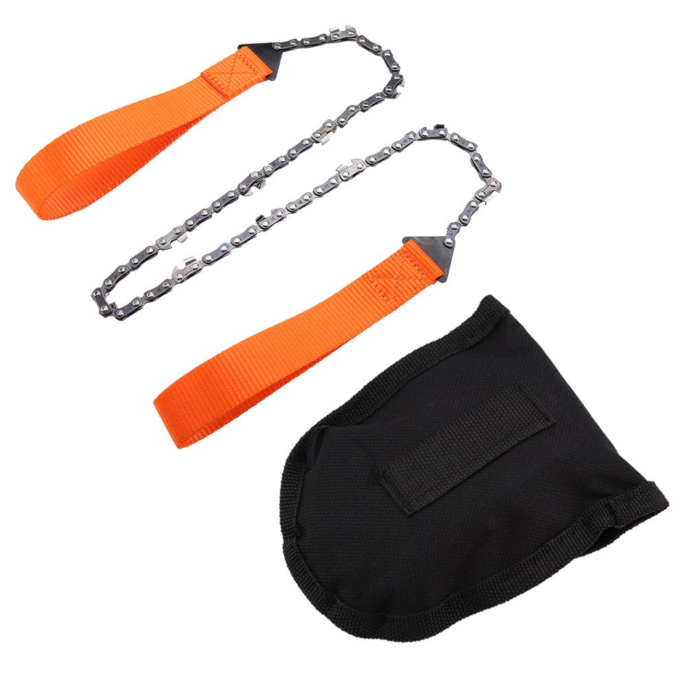 Folding Hand Chain Saw with Long Chain - Portable Pocket Chainsaw for Wood Cutting Camping Survival Gear