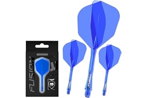 Winmau Darts Fusion Integrated Flight & Shaft System - No.6 Shape and Design - Available in Short, Intermediate & Medium - Black, Yellow and Clear