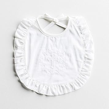 white christening bib