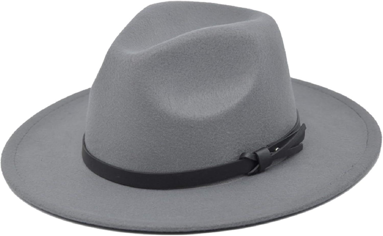 Voqeen Vintage Autumn Winter Woolen Top Hat Gentlemen Ladies Flat Top Cowboy Hat Wide Eaves Hat