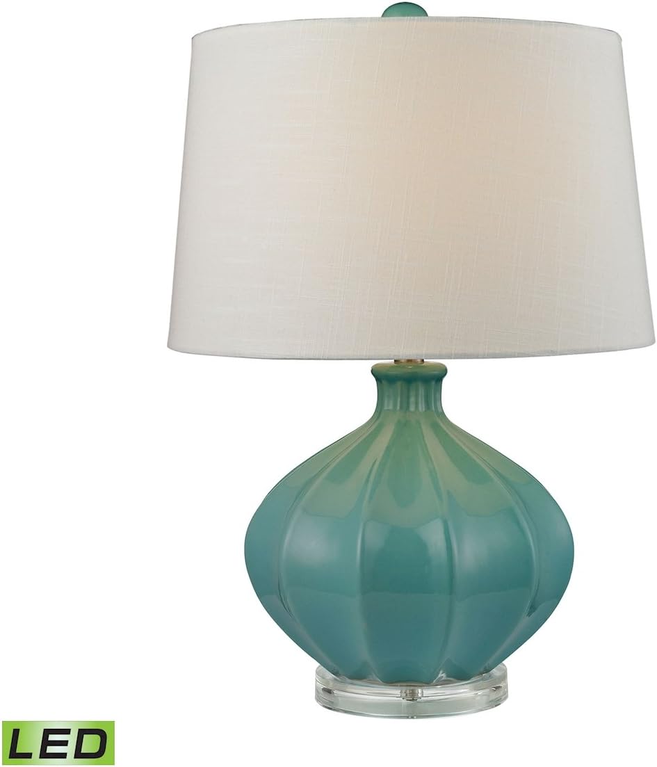Elk Lighting D2624-LED Organic Ceramic LED Table Lamp in Seafoam Glaze, Green