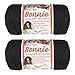 Pepperell Bonnie Braid Macrame Cord | 4mm x 100yd | Value 2-Pack | Twisted Polypropylene Cord for DIY Crafts, Plant Hangers, Wall Hangings, Crochet & Macrame (Black)